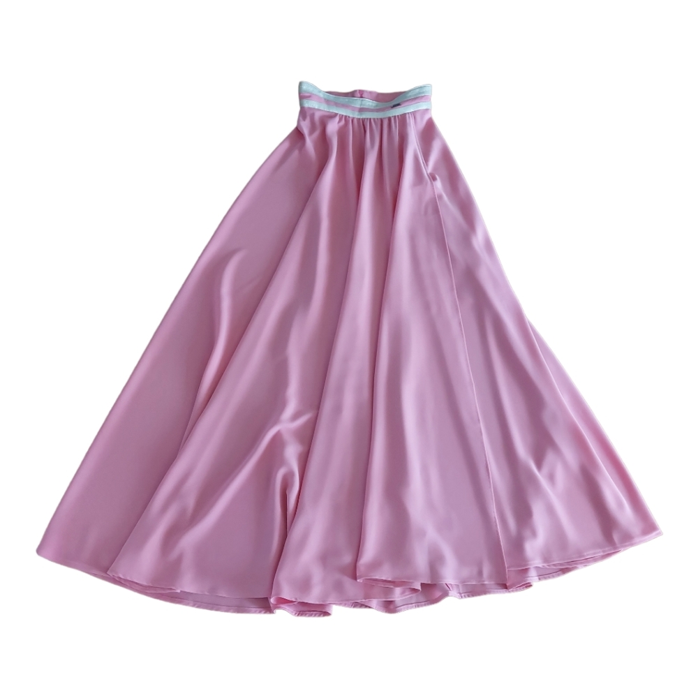 ALESSA Bubble gum A-line Single Slit Maxi Skirt Size S Formal Colorful